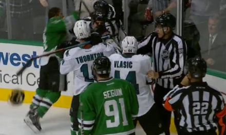 Stars’ Roussel Fined For Punch on Sharks’ Braun