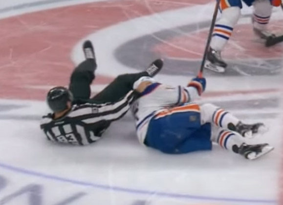Oilers’ Yakupov Injured During Collision With Linesman