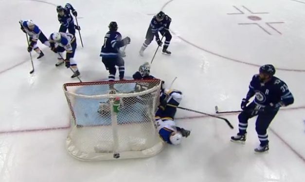 Blues Score With Net Knocked Off; Goal Stands After Review