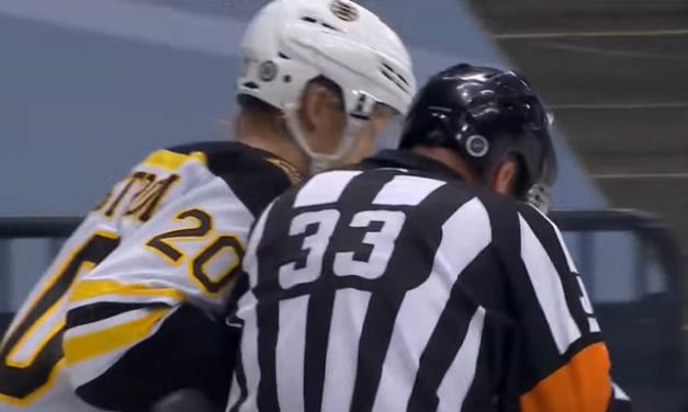 Referee Kevin Pollock Injured at Bruins/Canes