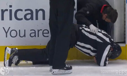 Linesman Jonny Murray Injured by Hit at Canes/Stars