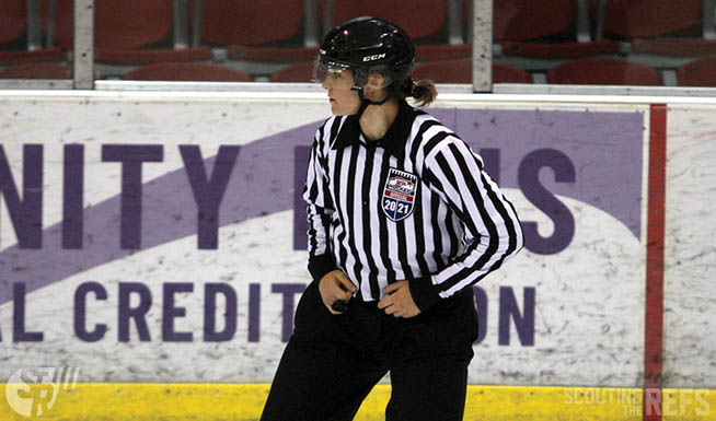 Schmidlein Debuts as ECHL’s First Female On-Ice Official